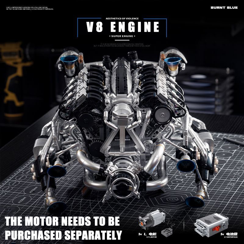 Model Kit V8 - MOC Supercar V8 Motor Bouwstenen Kit-2773